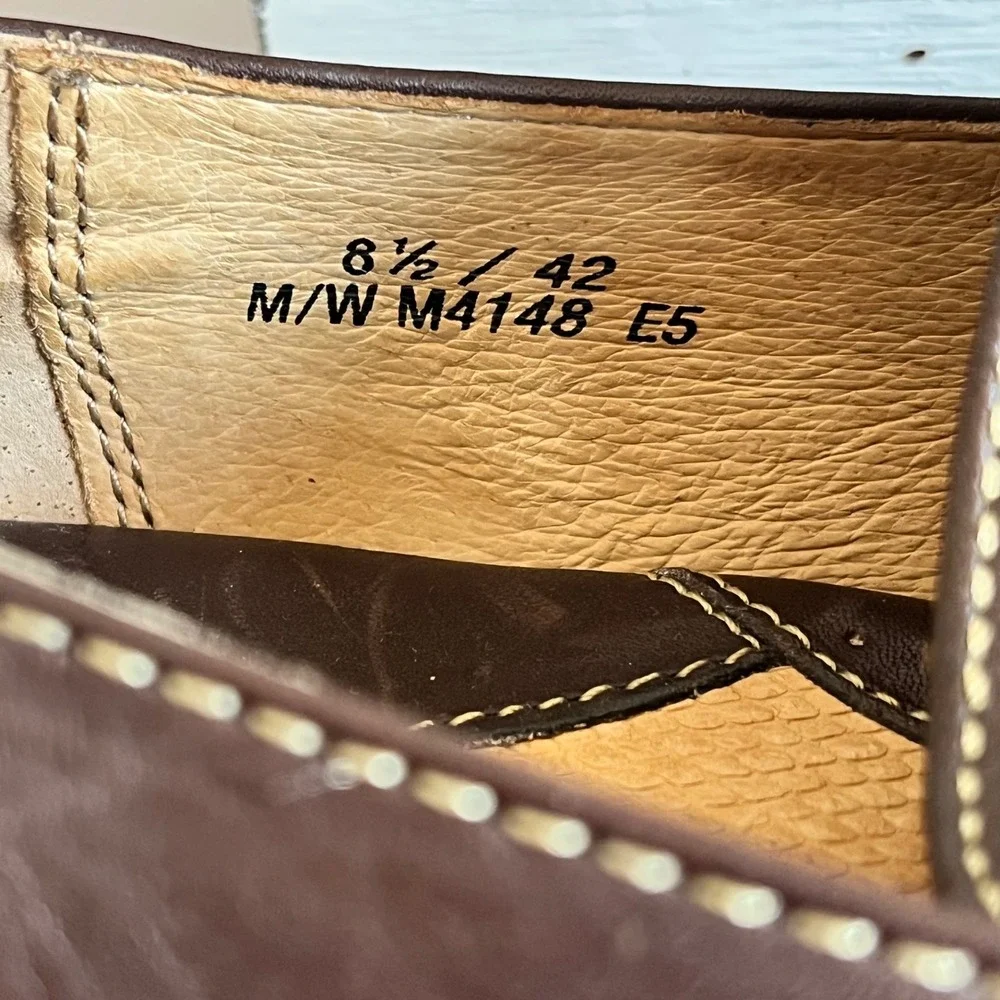 Born Mens Dark Brown‎ Leather Driving Loafers Moc Toe M4148 Size 8.5 / 42